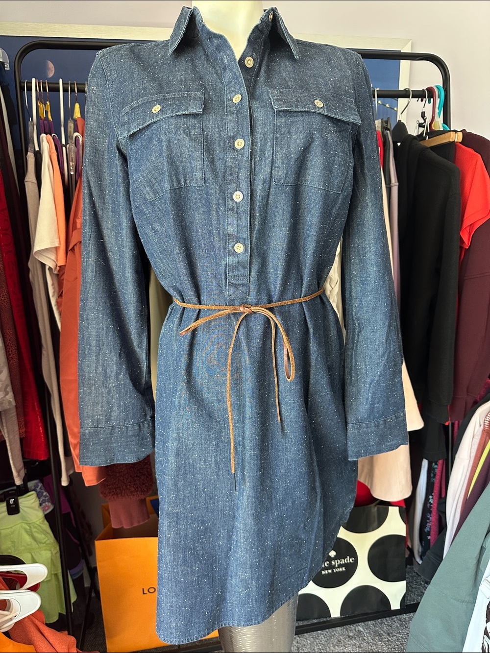 Tommy Hilfiger Denim Chambray Dress with Tie